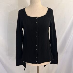 Shae Anthropologie Black 100% Cashmere Cardigan Sweater SMALL